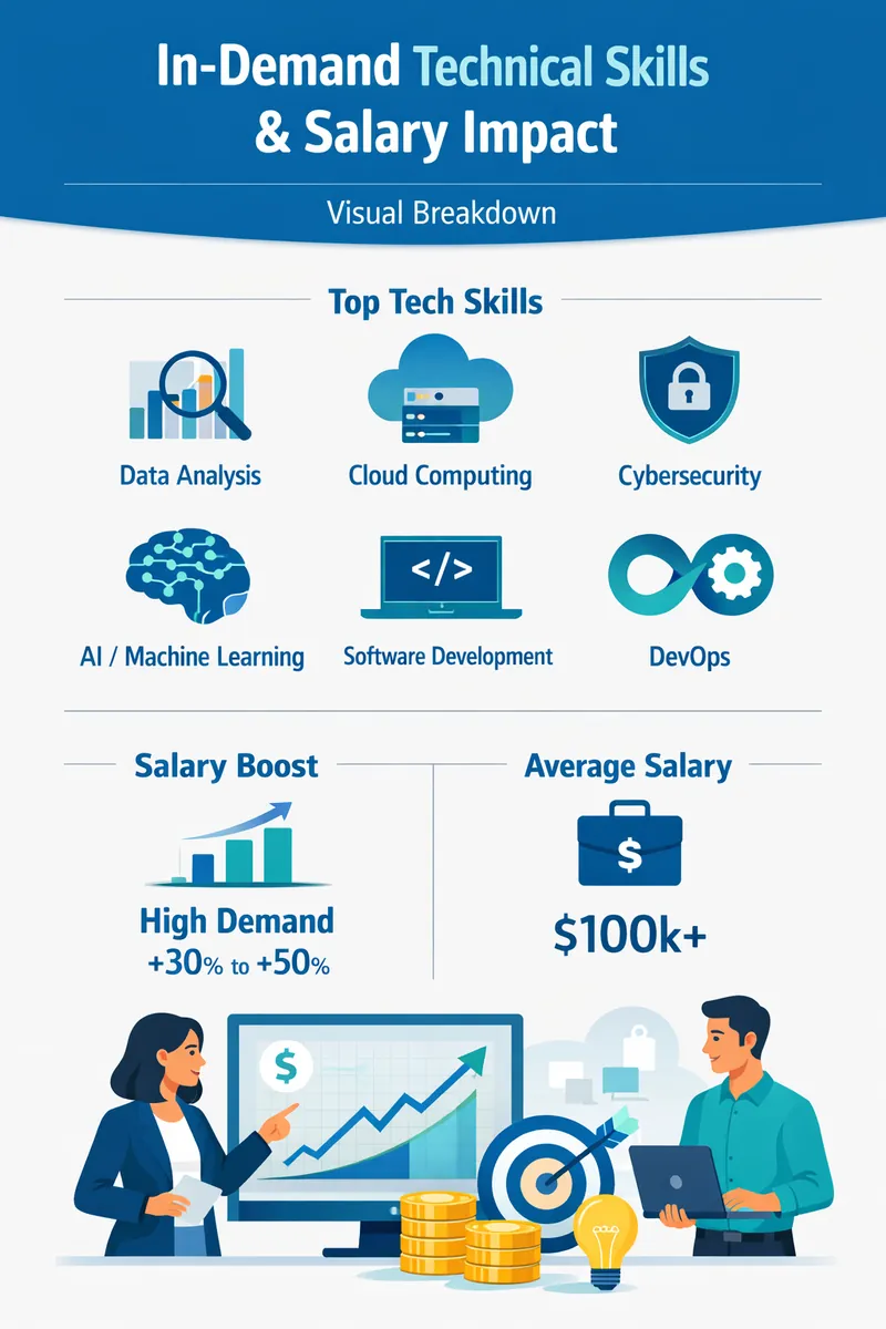 Visual breakdown of the most in-demand technical skills and their salary impact