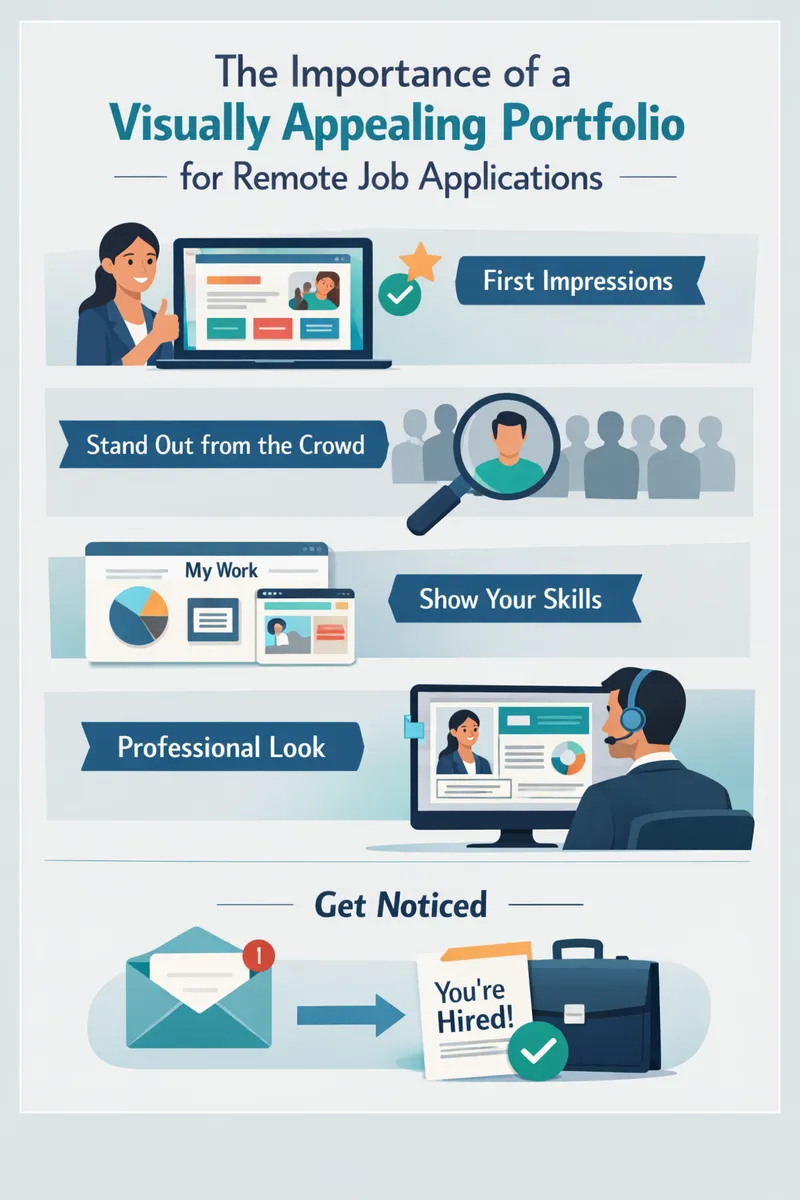 Showcasing the significance of a visually appealing portfolio design for remote job applications